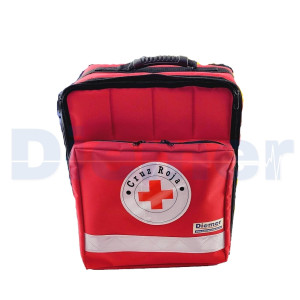 Sherpa Kit de Oxigenoterapia Mochila Vermelha Com Escudo de Cruz Vermelha